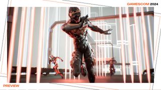 DeathSprint 66: On-foot racers dodge a wall of lasers on the track 